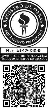 É a figura que comprova que o artigo "O conhecimento recebido por inspiração" é protegido por direitos autorais, por ser registrado no Registro de Obras. No alto da figura tem o logo do Registro de Obras que é uma tocha queimando sobre um pedestal, como são as tochas olímpicas. No meio da figura tem o número do registro da obra e abaixo, escrito: "Todos os direitos reservados". E na parte mais baixa tem o QR code.