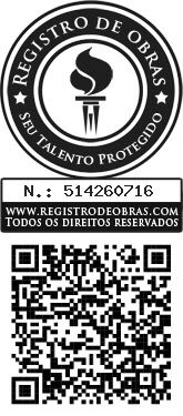 É a figura que comprova o registro de direito autoral do artigo "O que é a insegurança e o medo de falar em público". No alto tem o logotipo da empresa que faz o registro e o número do registro e, na parte inferior, tem o QRcode.